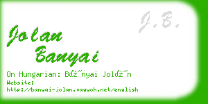 jolan banyai business card